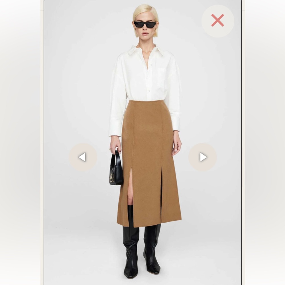 Anine Bing Lyn Skirt in Camel - Picture 2 of 16